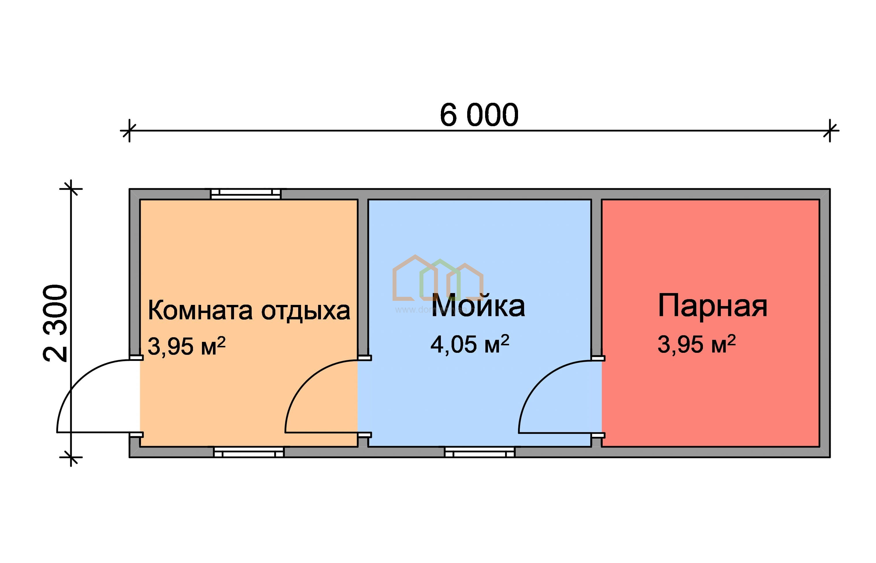 Перевозная каркасная баня 6х2,3 Площадь: 13.8 м² со сборкой на участке цена  289500 под ключ в Коврове